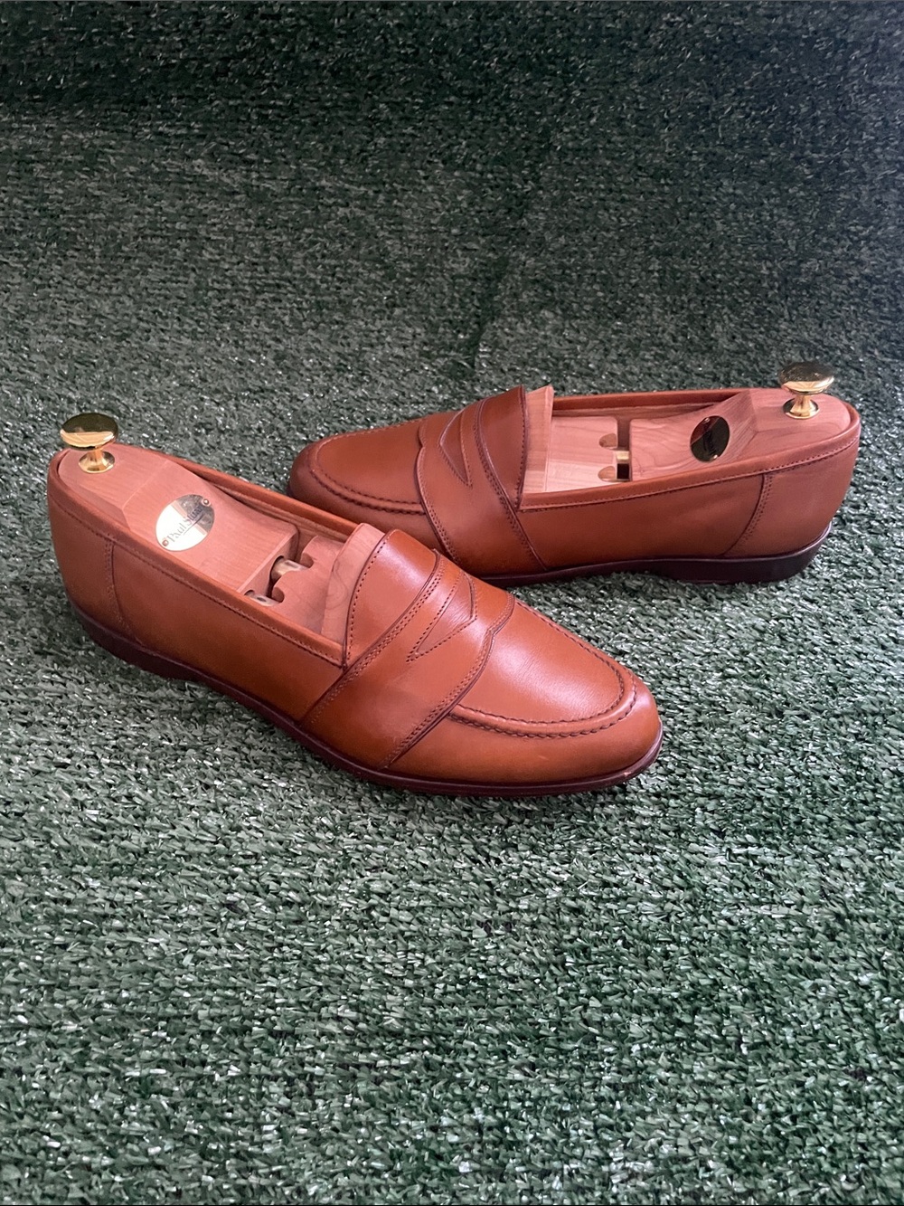 Paul Stuart Penny Loafers
Dress Shoes Mens Size 8 Tan Italian Leather Slip On